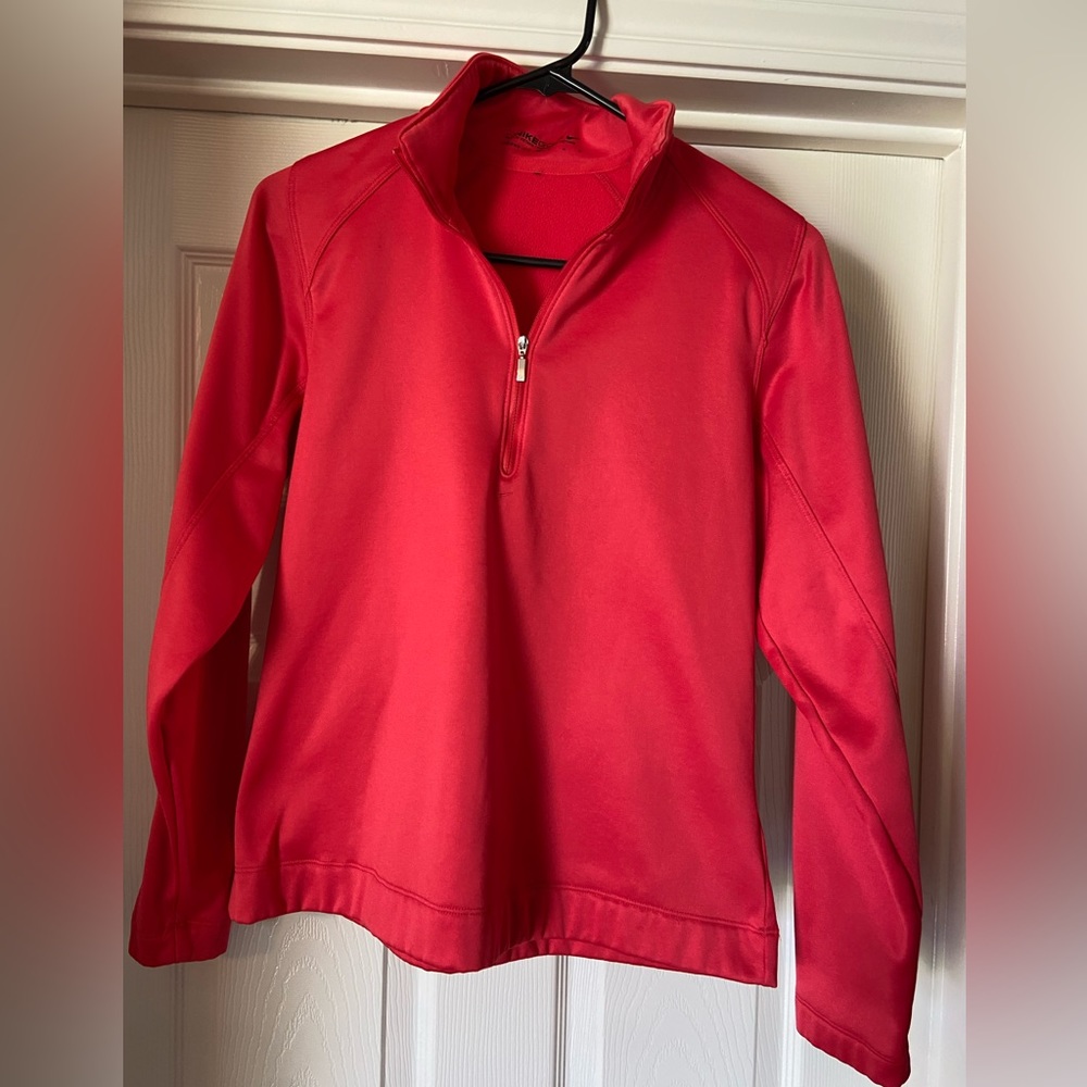 Nike Golf Pro Performance Therma Fit 1/4 Zippered Red Pullover Woman’s Medium